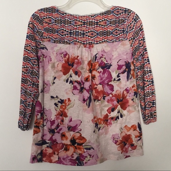 Anthropologie Akemi + Kin Ayana Mixed Print Blouse - Picture 2 of 7